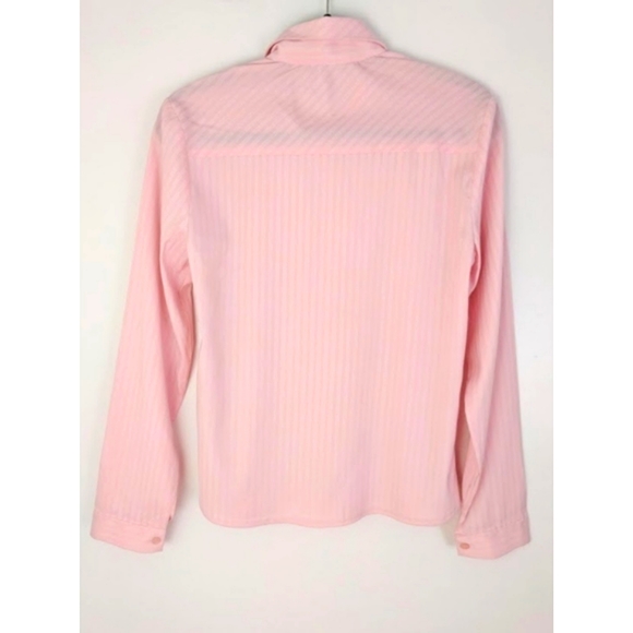 Pink Striped Collared Long Sleeves Shirt - Picture 9 of 9